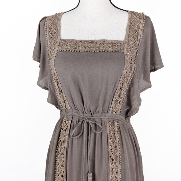 🦋LAST🦋 NWT Tulle and Batiste Rosalie Maxi Dress, Desert Sand, Size XL - Picture 3 of 8